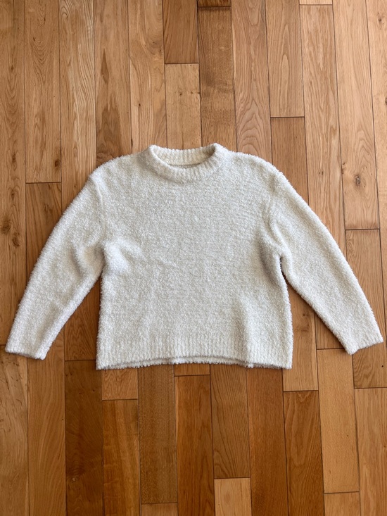 pistola Sweaters - Pistola Alpine Cozy Crew Neck Sweater Cream Boucle Fuzzy Wool Blend Size XS